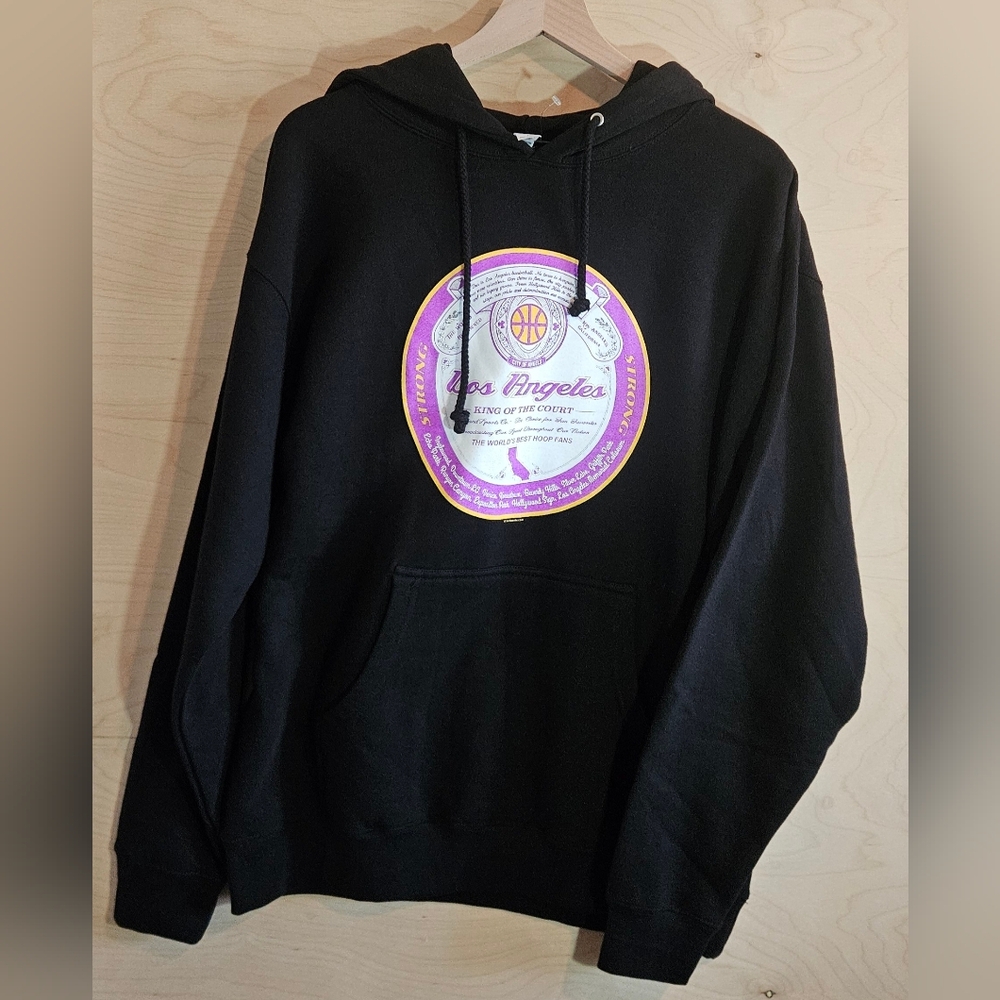 Mens Size Large Black Hoodie Sweater  Los Angeles King of the Court